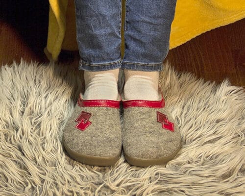 Bosonogi copati Crop (naravna z rdečo) | Proalp obutev