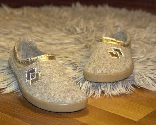 Bosonogi copati Crop (naravna z zlato) | Proalp obutev