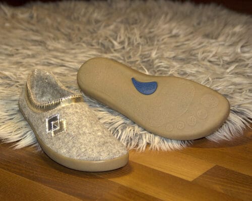 Bosonogi copati Crop (naravna z zlato) | Proalp obutev